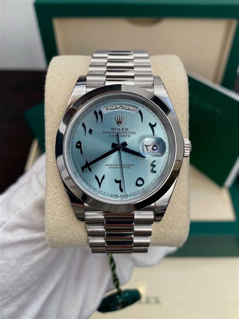 platinum rolex arabic dial|rolex watch with arabic numbers.